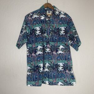 Avi Collection By Kahala Pullover Tropical Golf Print Hawaiian Shirt